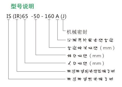 IR型單級(jí)熱水循環(huán)泵型號(hào)說(shuō)明